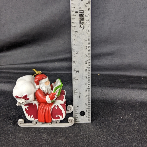 Bas Bleu Santa sleigh 50 shades of red ornament as is - Picture 5 of 8